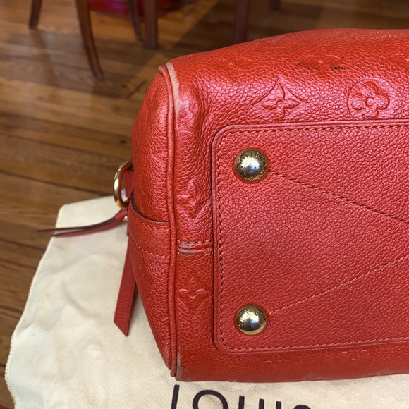 LAST CHANCE!! Louis Vuitton Speedy 25 Empreinte Bag EUC Red-Orange - Picture 11 of 16